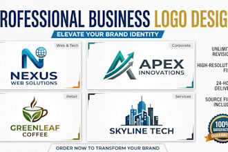 design a modern minimalist logo for your business and web