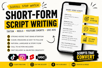 write short form video scripts for tiktok reels and youtube shorts