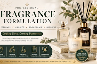 fragrance formulation, perfumes, candles, room sprays, diffusers signature scent