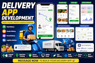 develop delivery app, courier delivery app, food delivery app, logistics app