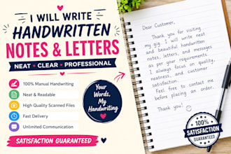 write handwritten notes, letters, cards, and messages