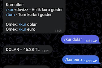 create a professional telegram currency exchange rate bot
