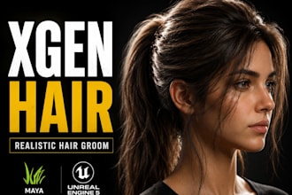 create realistic xgen hair groom for metahuman and ue5
