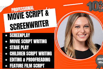 proofread edit tv screenplay, movie script tv series, children script stage play