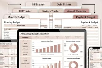 design editable invoice, budget, price list, excel and google sheets templates
