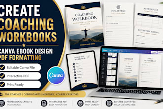 create coaching workbook ebook canva pdf design and formatting for coaches teams