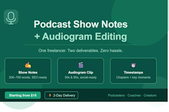 write podcast show notes and create an audiogram for your episode