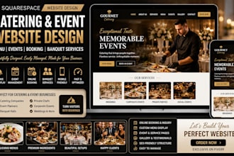 design squarespace catering menu event service booking banquet business website
