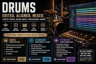 edit, mix, and time align your live drums
