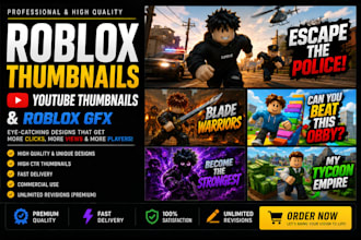 make professional roblox thumbnail, youtube thumbnail