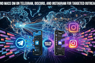 send mass dm on telegram, discord, and instagram for targeted outreach
