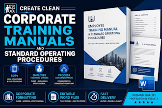 create clean corporate training manuals and standard operating procedures