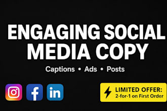 write high converting instagram captions facebook ad copy and social medi
