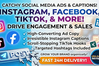 write high converting instagram captions facebook ad copy and social medi