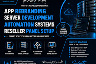develop apps, build automation systems, create reseller panels, and rebrand