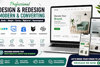 design jimdo sitejet cartzy bigcartel  squarespace website redesign landing page