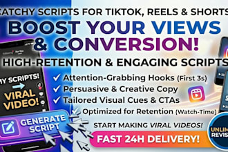 write engaging tiktok script youtube shorts and instagram reels video scripts