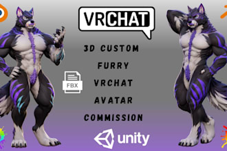 do vrchat furry avatar 3d fursona vrc anime nsfw avatar custom facial rig avatar