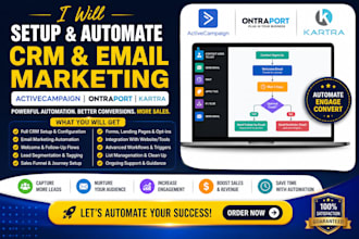 setup activecampaign ontraport kartra CRM email marketing flows automation