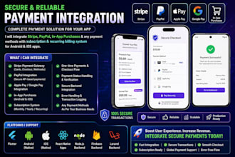 integrate stripe paypal and in app subscriptions in mobile apps