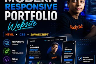build a responsive portfolio website using HTML CSS js