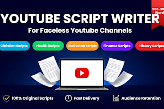 write viral youtube scripts for faceless channels