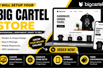 be your big cartel expert for store setup, design, and SEO optimization