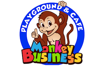 design indoor fun recreation logo with kids play game