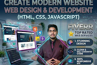 create modern website, website design, web development, html css
