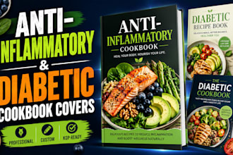 design an anti inflamatory cookbook cover or diabetic recipe book