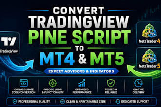 convert tradingview pinescript indicator and strategies to mt4 or mt5