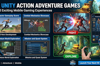 develop unity 3d action game, 3d mobile game, adventure 3d game development