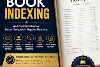 create a professional back of book index for nonfiction and academic books