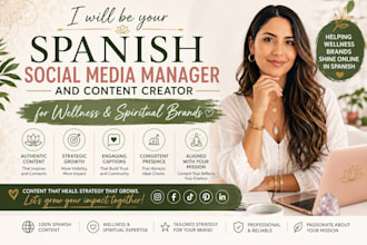 create and manage spanish social media content or coaches and healers
