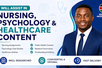 assist with nursing, psychology and healthcare content