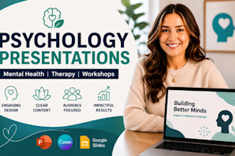 design psychology PPT, mental health and therapy workshop powerpoint slides