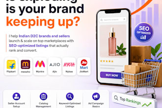 set up and optimize your product listings on flipkart, meesho, myntra and ajio