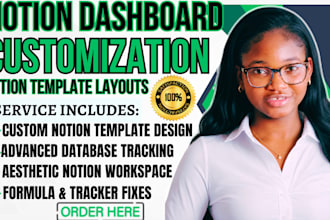 design custom notion template design or aesthetic notion dashboard