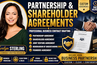 draft partnership agreement, shareholder agreement, mou, joint venture agreement