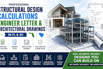 do structural design calculation engineer letter architectural drawing in fl cl