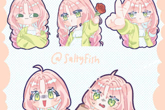 make you a chibi style sticker or emotes