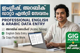 do professional english and arabic data entry and copy paste