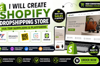 create shopify dropshipping store via usadrop brandsgateway bigbuy gumroad doba