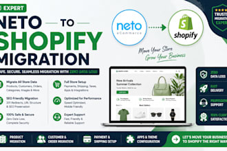 migrate neto to shopify with full data transfer and SEO