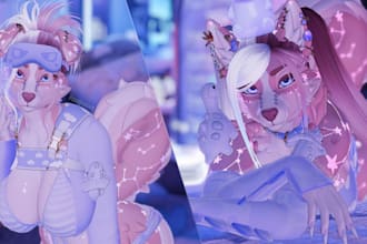 create custom furry vrchat avatar with fbt and facial tracking sfw vrm 3d model