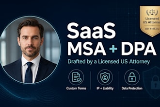 draft your US attorney grade saas msa dpa and data protection addendum drafting