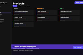 design a custom notion workspace or dashboard for you