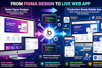 convert figma to bubble and to responsive bubble web application using bubble io