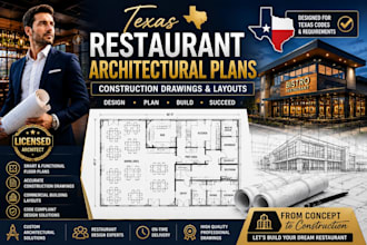 design texas restaurant architectural plans construction drawing layouts