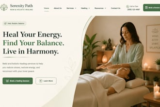 redesign design wix reiki website holistic healing meditation service website